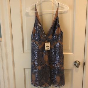 Free People Mini Sparkly Dress in Sundown Blue